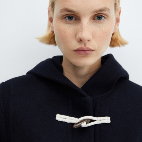 NWT MANGO Hooded Wool Coat size XS - Picture 4 of 16